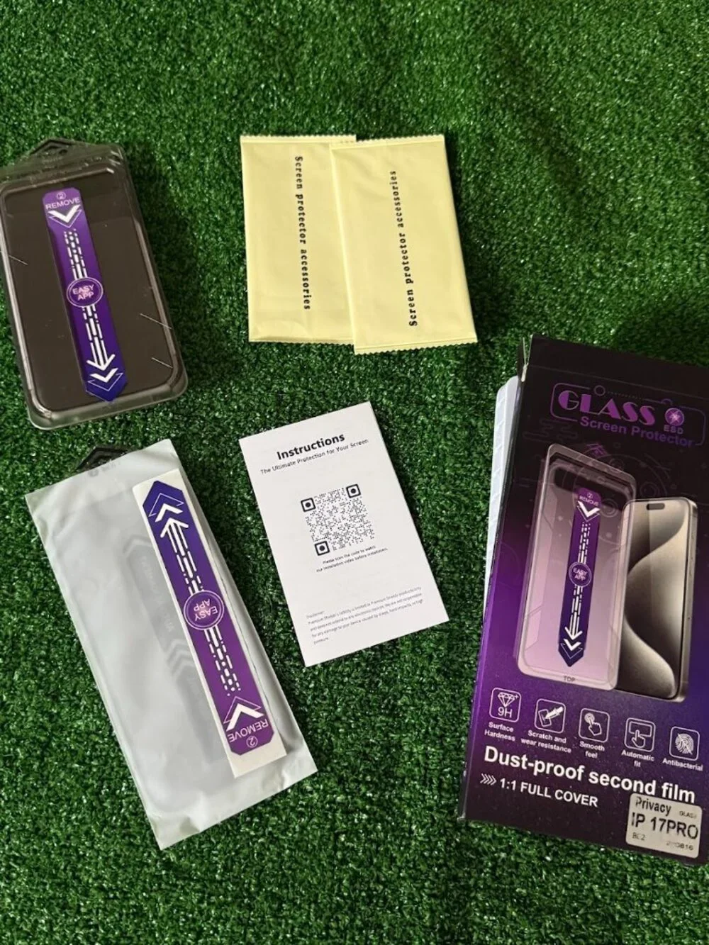 Chrysha iPhone 17 Pro Privacy Screen Protector 9H Tempered Glass 2-Pack NEW